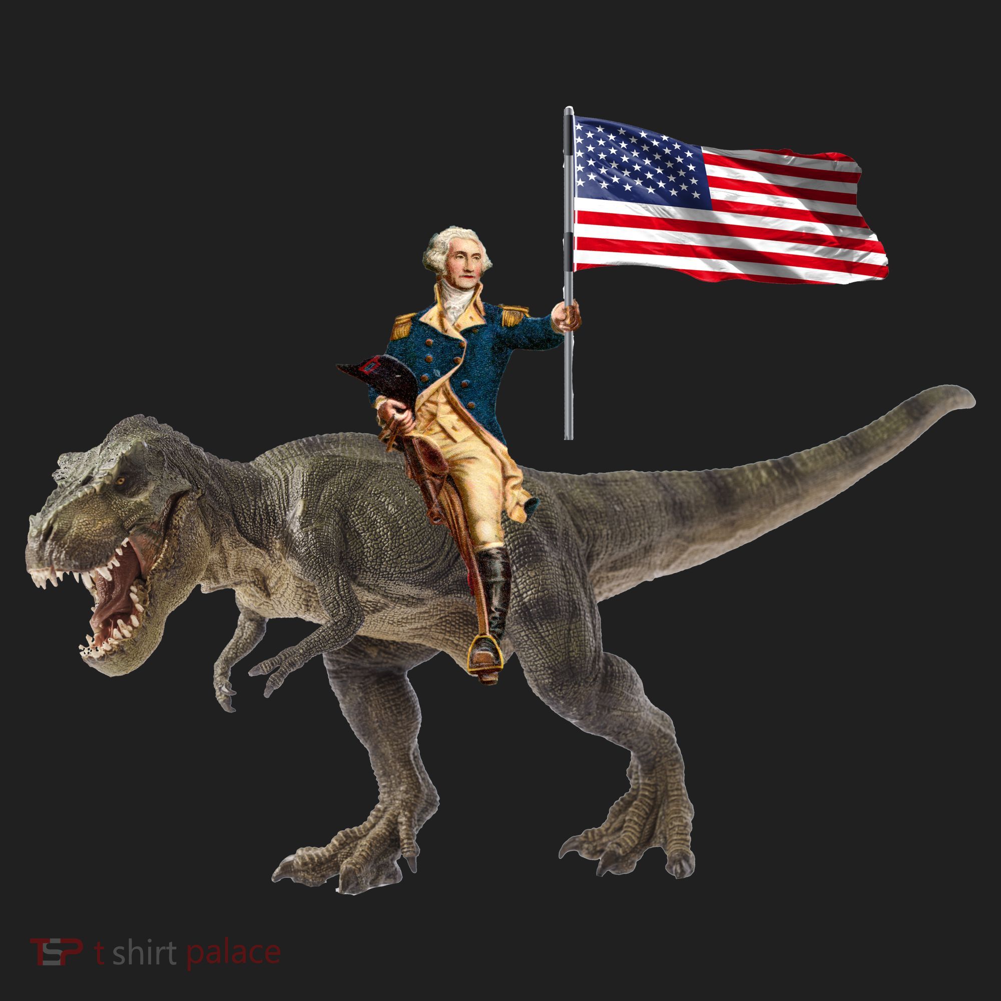 George Washington On A Dinosaur Golf Towel