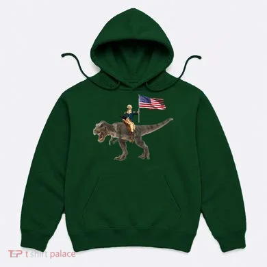 George Washington On A Dinosaur Hoodie