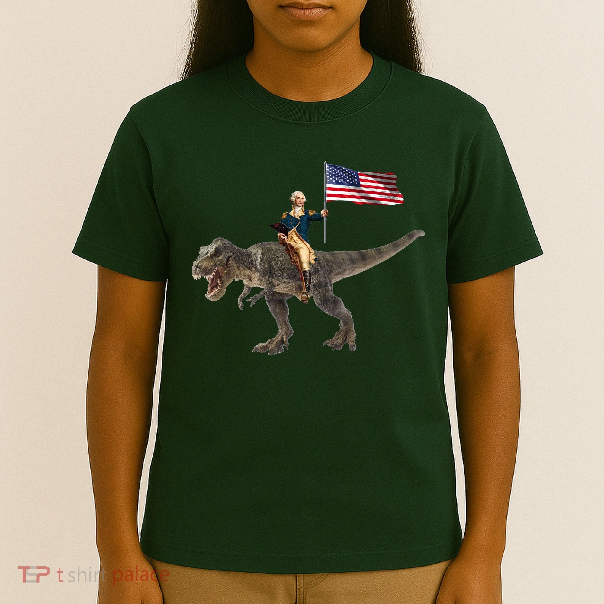 George Washington On A Dinosaur T-Shirt