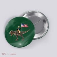 George Washington On A Dinosaur Button thumb 0