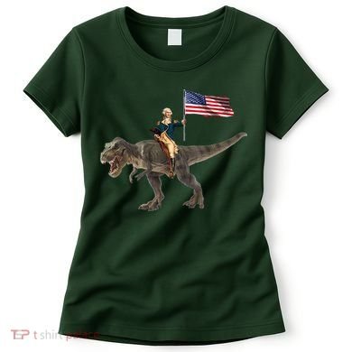 George Washington On A Dinosaur Women's T-Shirt