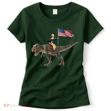 George Washington On A Dinosaur Women's T-Shirt