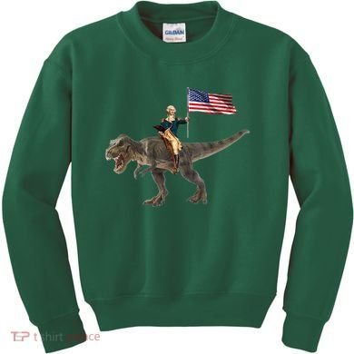 George Washington On A Dinosaur Kids Sweatshirt