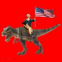George Washington On A Dinosaur Santa Hat thumb 1