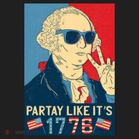 George Washington Party Like Its 1776 Women's Sweatshirt thumb 2