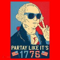 George Washington Party Like Its 1776 Santa Hat thumb 1