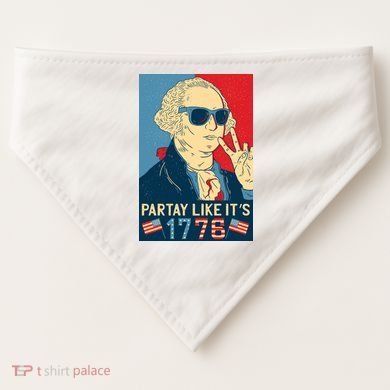 George Washington Party Like Its 1776 USA-Made Doggie Bandana