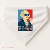 George Washington Party Like Its 1776 USA-Made Doggie Bandana thumb 0