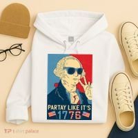 George Washington Party Like Its 1776 Hoodie thumb 4