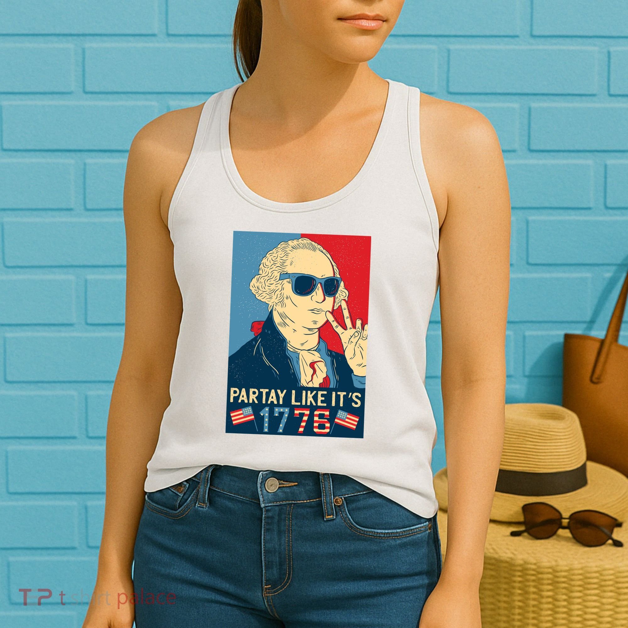 George Washington Party Like Its 1776 Women's Tank Top