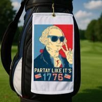 George Washington Party Like Its 1776 Golf Towel thumb 2