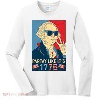 George Washington Party Like Its 1776 Women's Long Sleeve Shirt thumb 0