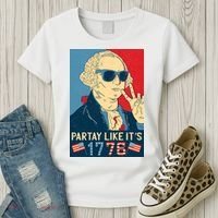George Washington Party Like Its 1776 Women's T-Shirt thumb 3