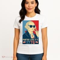 George Washington Party Like Its 1776 Women's T-Shirt thumb 4