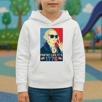 George Washington Party Like Its 1776 Kids Hoodie thumb 3