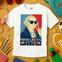 George Washington Party Like Its 1776 Kids T-Shirt thumb 3