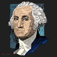 George Washington Portrait Ladies Heavyweight Boxy Pullover Hoodie thumb 2