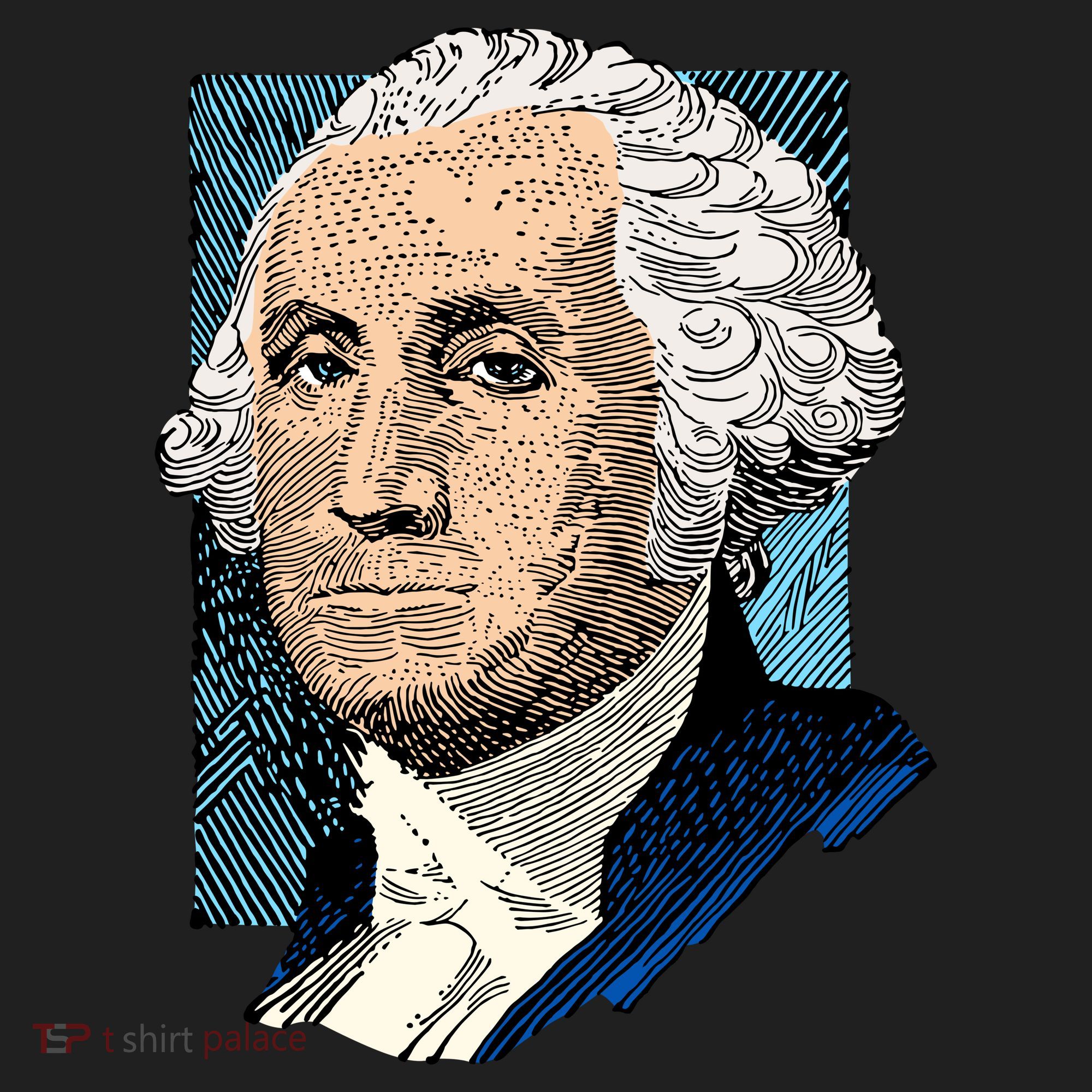 George Washington Portrait Ladies Heavyweight Boxy Pullover Hoodie