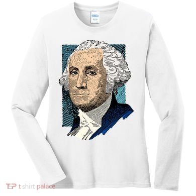George Washington Portrait Women's Long Sleeve Shirt