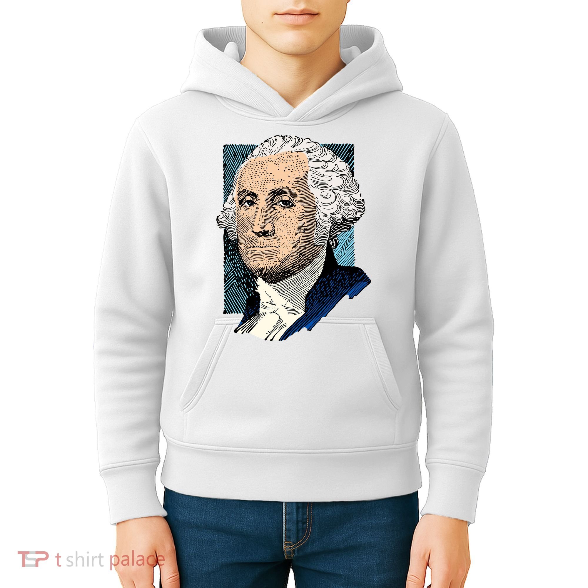 George Washington Portrait Kids Hoodie