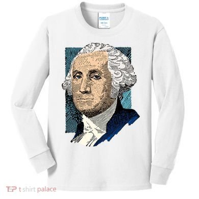 George Washington Portrait Kids Long Sleeve Shirt