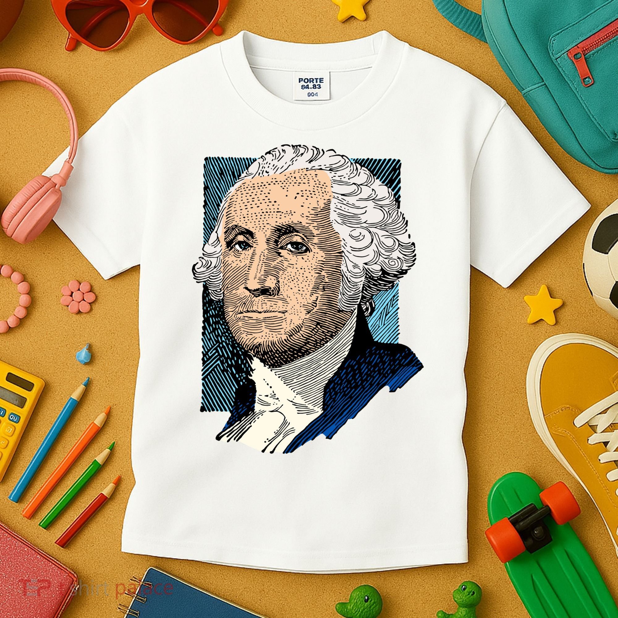 George Washington Portrait Kids T-Shirt