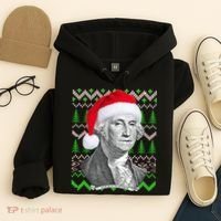 George Washington Ugly Christmas Sweater Hoodie thumb 4