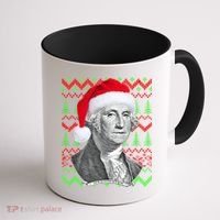 George Washington Ugly Christmas Sweater Coffee Mug thumb 1