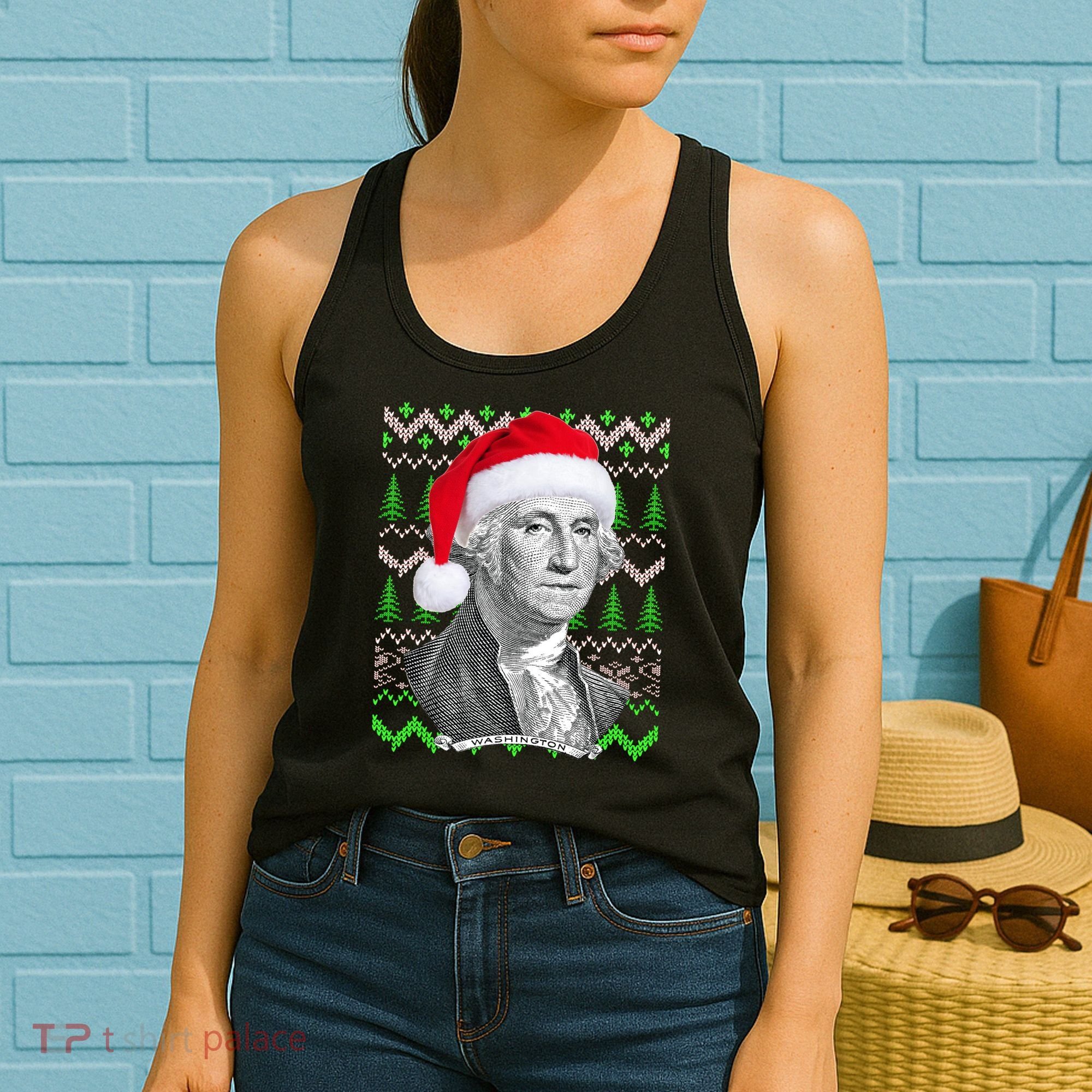 George Washington Ugly Christmas Sweater Women's Tank Top