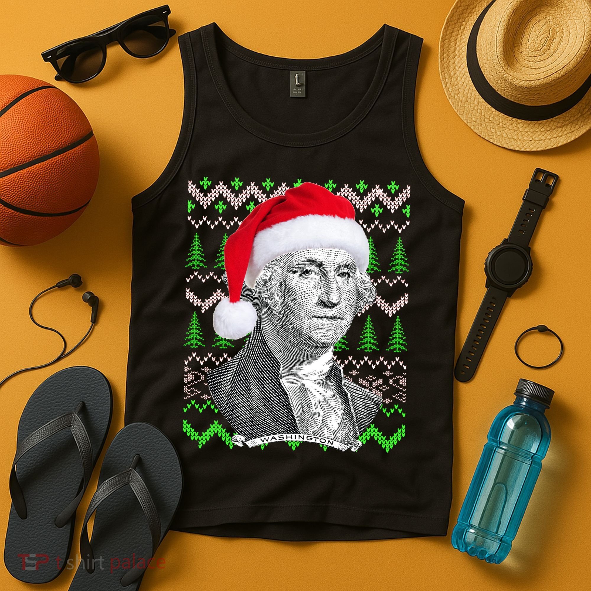 George Washington Ugly Christmas Sweater Tank Top