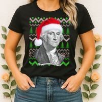 George Washington Ugly Christmas Sweater Women's T-Shirt thumb 2