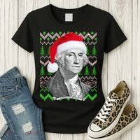 George Washington Ugly Christmas Sweater Women's T-Shirt thumb 3