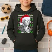 George Washington Ugly Christmas Sweater Kids Hoodie thumb 2