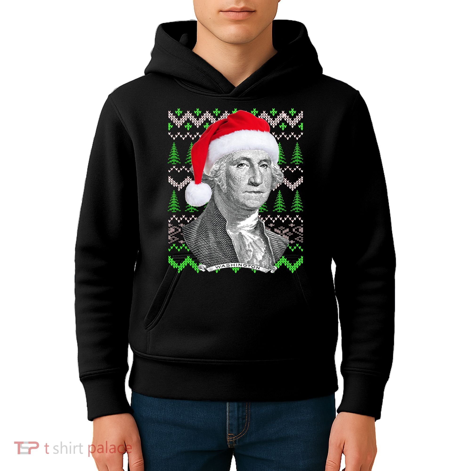 George Washington Ugly Christmas Sweater Kids Hoodie