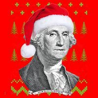 George Washington Ugly Christmas Sweater Santa Hat thumb 1