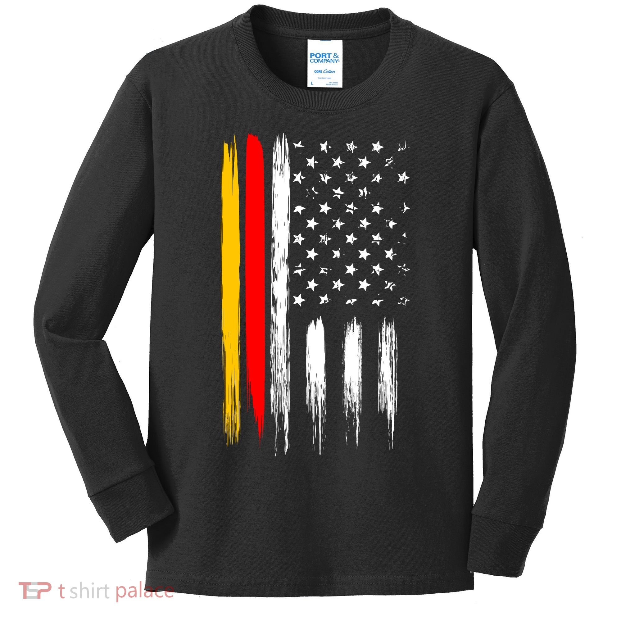 German American Oktoberfest Flag Kids Long Sleeve Shirt