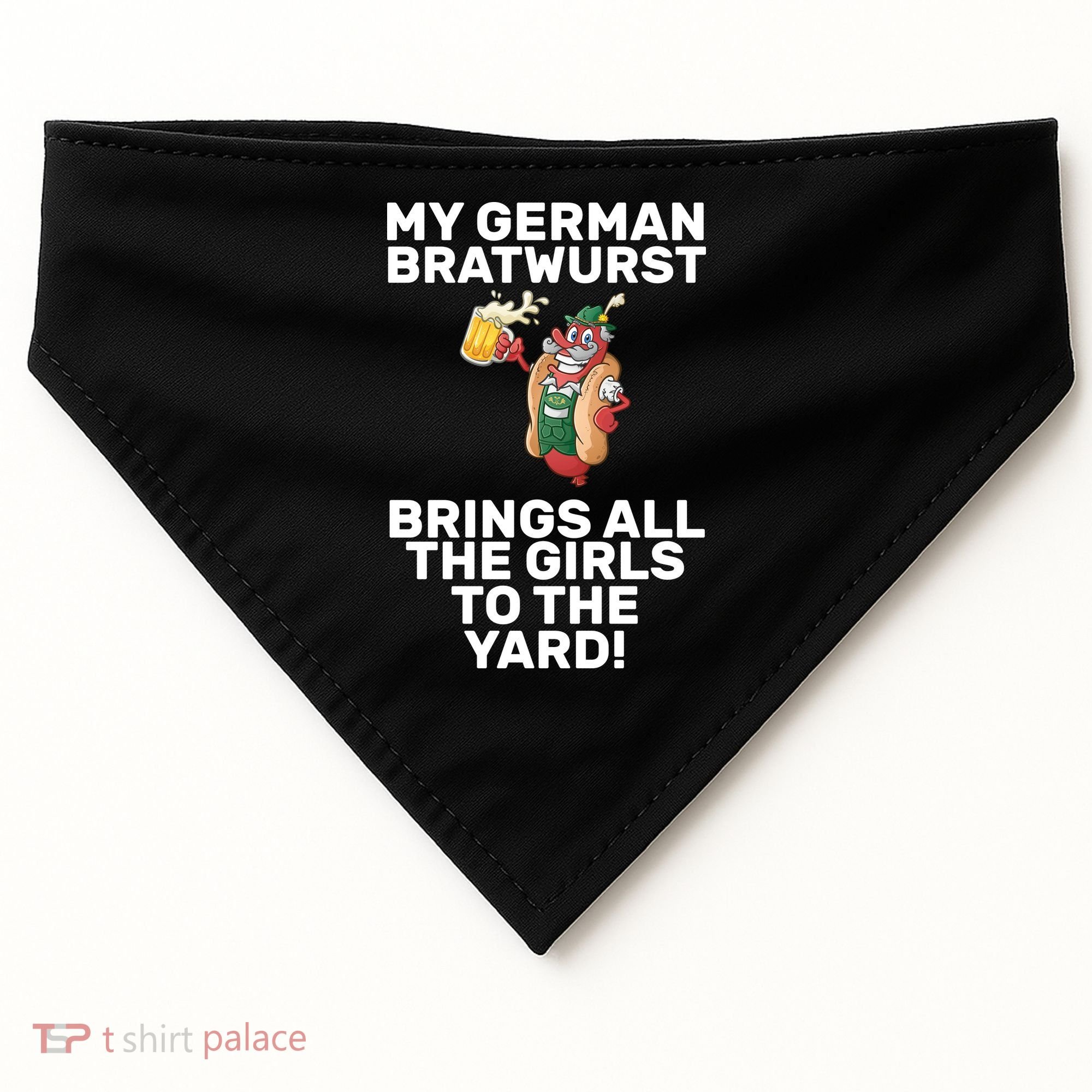 German Bratwurst Brings Girls To The Yard USA-Made Doggie Bandana