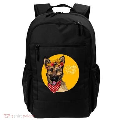 German Shepherd Dog Autumn Leaves Crown Hello Fall Backpack