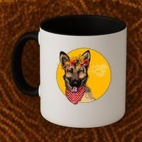 German Shepherd Dog Autumn Leaves Crown Hello Fall Coffee Mug thumb 2