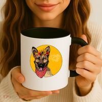 German Shepherd Dog Autumn Leaves Crown Hello Fall Coffee Mug thumb 3