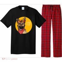 German Shepherd Dog Autumn Leaves Crown Hello Fall Pajama Set thumb 0