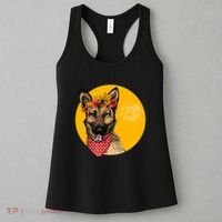 German Shepherd Dog Autumn Leaves Crown Hello Fall Women's Tank Top thumb 3