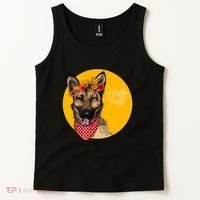 German Shepherd Dog Autumn Leaves Crown Hello Fall Tank Top thumb 2