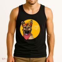 German Shepherd Dog Autumn Leaves Crown Hello Fall Tank Top thumb 3