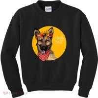 German Shepherd Dog Autumn Leaves Crown Hello Fall Kids Sweatshirt thumb 0