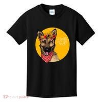 German Shepherd Dog Autumn Leaves Crown Hello Fall Kids T-Shirt thumb 0