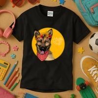 German Shepherd Dog Autumn Leaves Crown Hello Fall Kids T-Shirt thumb 3