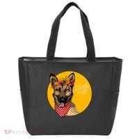 German Shepherd Dog Autumn Leaves Crown Hello Fall Tote Bag thumb 0