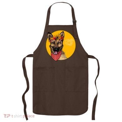 German Shepherd Dog Autumn Leaves Crown Hello Fall Apron