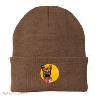 German Shepherd Dog Autumn Leaves Crown Hello Fall Beanie thumb 0